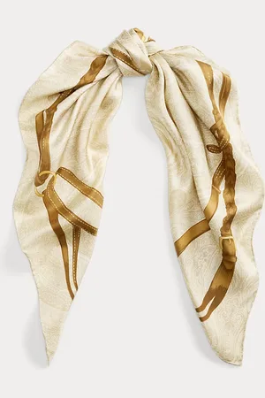Ralph Lauren Belting-Print Paisley Silk Square Scarf