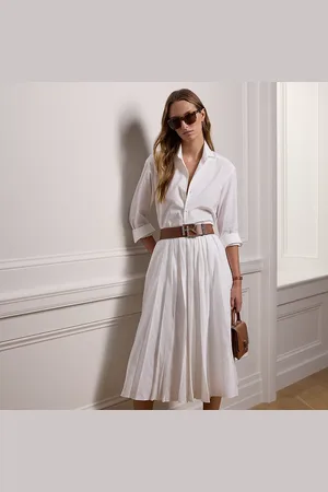 Ralph Lauren Arnav Pleated Linen-Blend Skirt