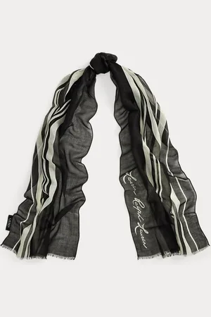 Ralph Lauren Logo Striped Wrap Scarf