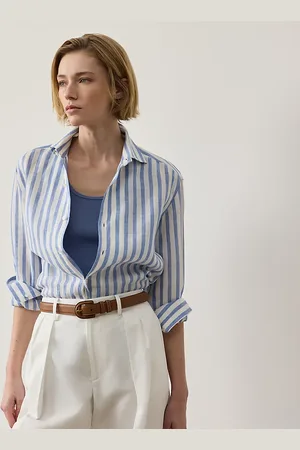 Ralph Lauren Capri Relaxed Fit Striped Linen Shirt