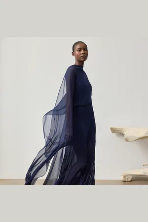 Ralph Lauren Dylon Washed Chiffon Evening Dress