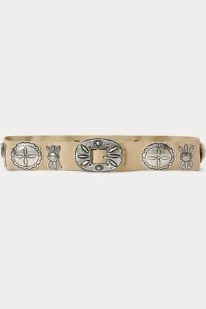 Ralph Lauren Suede Cast Concho Belt