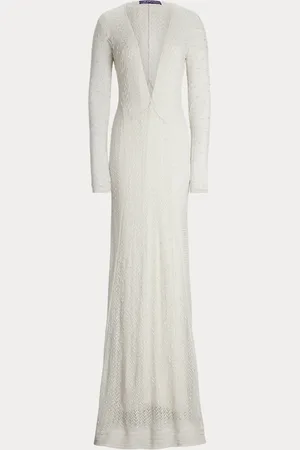 Ralph Lauren Embellished Silk-Cashmere Evening Dress