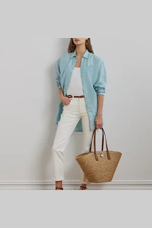 Ralph Lauren Straw Extra-Large Tanner Tote Bag