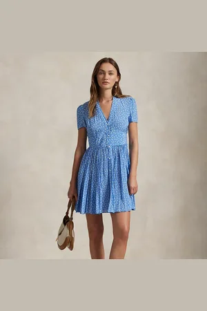 Ralph Lauren Floral Crepe Button-Front Dress