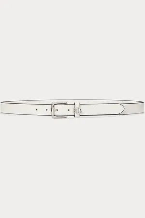 Ralph Lauren Logo-Keeper Leather Skinny Belt