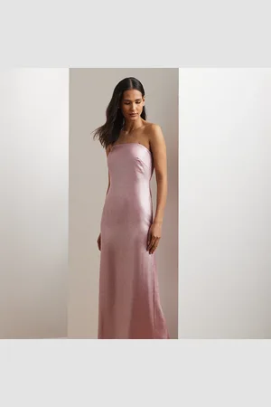 Ralph Lauren Foiled Charmeuse Strapless Gown