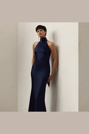 Ralph Lauren Chilton Stretch Satin Evening Dress