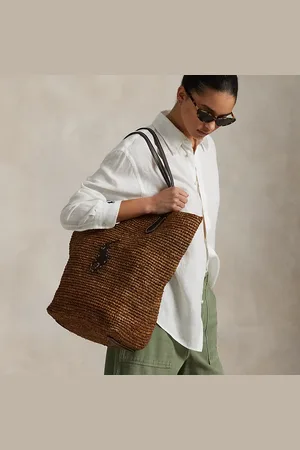 Ralph Lauren Big Pony Raffia Large Tote