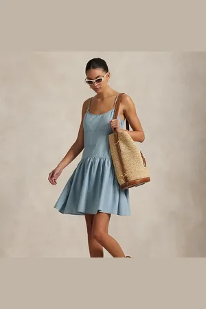 Ralph Lauren Panelled Cotton Chambray Dress