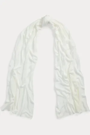 Ralph Lauren Pointelle Logo Wrap Scarf