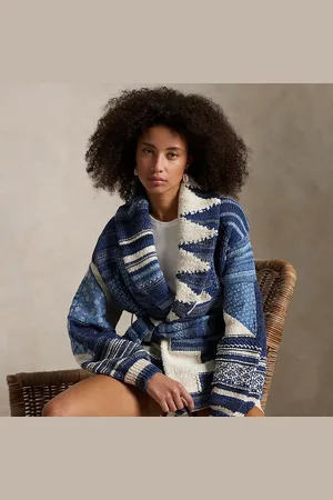 Ralph Lauren Patchwork-Motif Wrap Cardigan