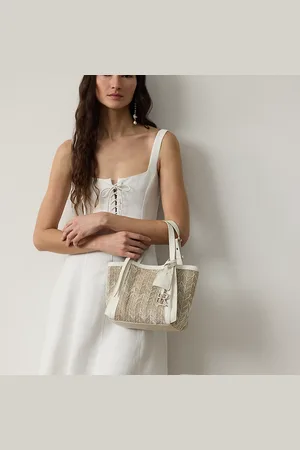 Ralph Lauren RL 888 Herringbone Jute-Blend Mini Tote