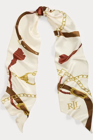 Ralph Lauren Belting-Print Silk Scarf