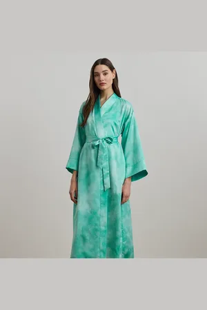 Ralph Lauren Sun-Bleached-Print Belted Satin Robe