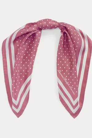 Ralph Lauren Polka-Dot Silk Twill Square Scarf