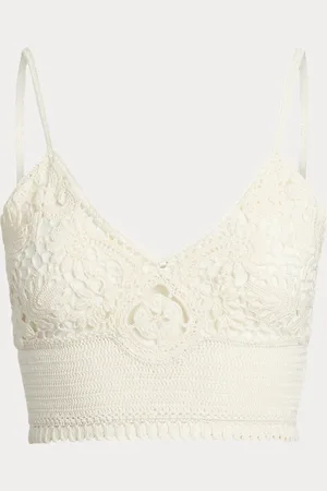 Ralph Lauren Hand-Crocheted Floral Silk Bralette