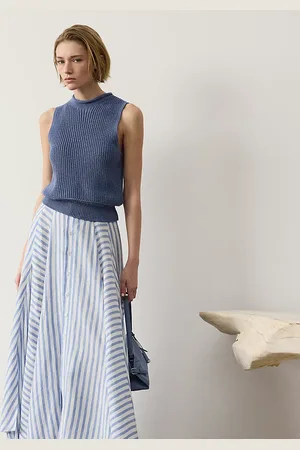 Ralph Lauren Shamus Striped Linen Maxiskirt