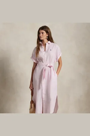 Ralph Lauren Striped Linen Short-Sleeve Shirtdress