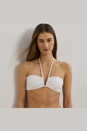 Ralph Lauren Shirred Bandeau Bikini Top