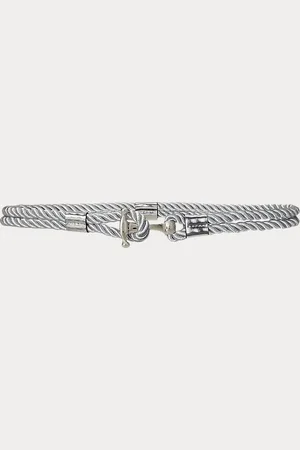 Ralph Lauren Metallic Rope Anchor-Toggle Skinny Belt