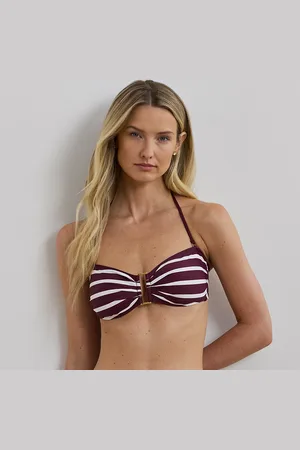 Ralph Lauren Striped Ring-Front Bandeau Bikini Top