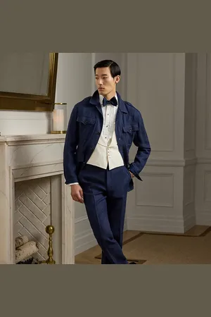 Ralph Lauren Gregory Hand-Tailored Linen Suit Trouser