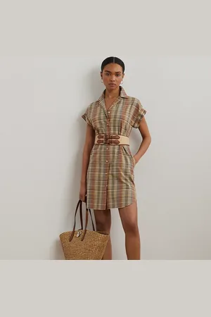 Ralph Lauren Belted Cotton Madras Shirtdress