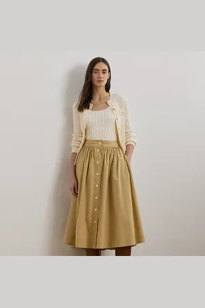 Ralph Lauren Button-Front Cotton-Blend Skirt