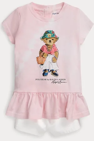 Ralph Lauren Tie-Dye Polo Bear Tee & Chino Short Set