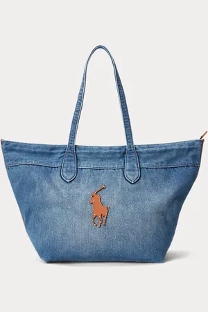 Ralph Lauren Big Pony Denim Medium Bellport Tote