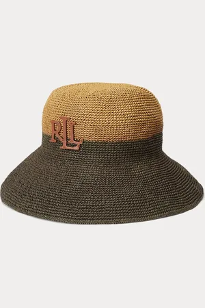 Ralph Lauren Two-Tone Crocheted Straw Bucket Hat