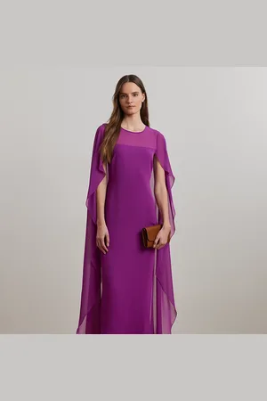 Ralph Lauren Cape Georgette Gown