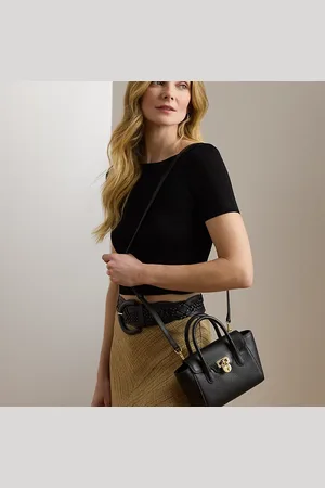Ralph Lauren Pebbled Leather Small Tanner Satchel