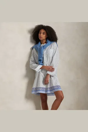 Ralph Lauren Block-Print Cotton Voile Sleep Shirt
