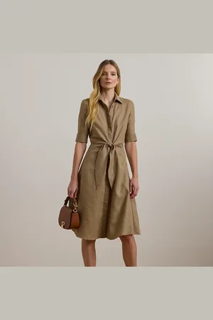 Ralph Lauren Tie-Front Linen Shirtdress
