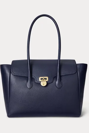 Ralph Lauren Pebbled Leather Large Tanner Satchel