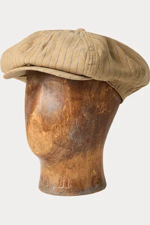 Ralph Lauren Striped Linen-Cotton Newsboy Cap