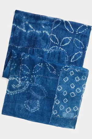 Ralph Lauren Indigo Patchwork Linen Scarf