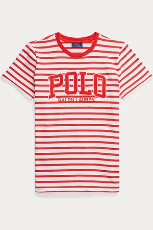 Ralph Lauren Logo Striped Cotton Jersey T-Shirt