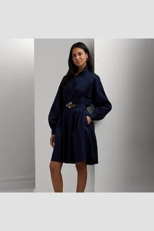 Ralph Lauren Buckle-Trim Cotton-Blend Shirtdress