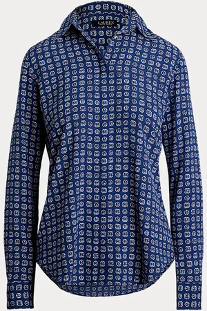 Ralph Lauren Classic Fit Geo-Print Crepe Shirt