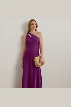 Ralph Lauren Cutout Charmeuse One-Shoulder Gown