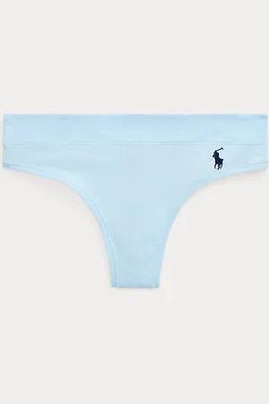 Ralph Lauren Stretch-Cotton Mid-Rise Thong