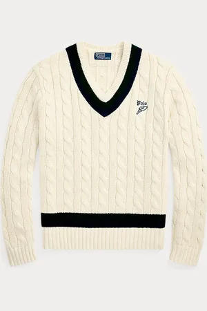 Ralph Lauren Embroidered Cotton-Blend Cricket Jumper