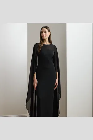 Ralph Lauren Cape Georgette Gown