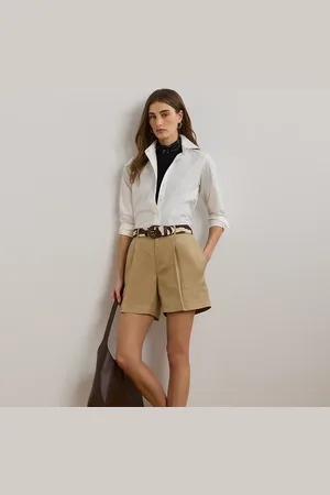 Ralph Lauren Pleated Linen-Blend Twill Short