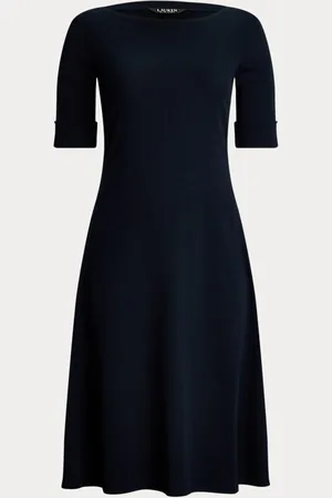 Ralph Lauren Curve - Rib-Knit Stretch Cotton Midi Dress