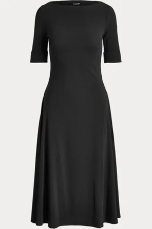 Ralph Lauren Rib-Knit Stretch Cotton Midi Dress