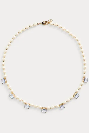 Ralph Lauren Gold-Plated Faux-Pearl & Stone Necklace